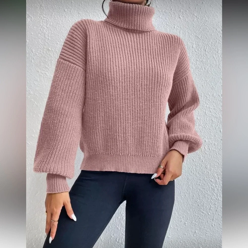 Pink Turtleneck Sweater